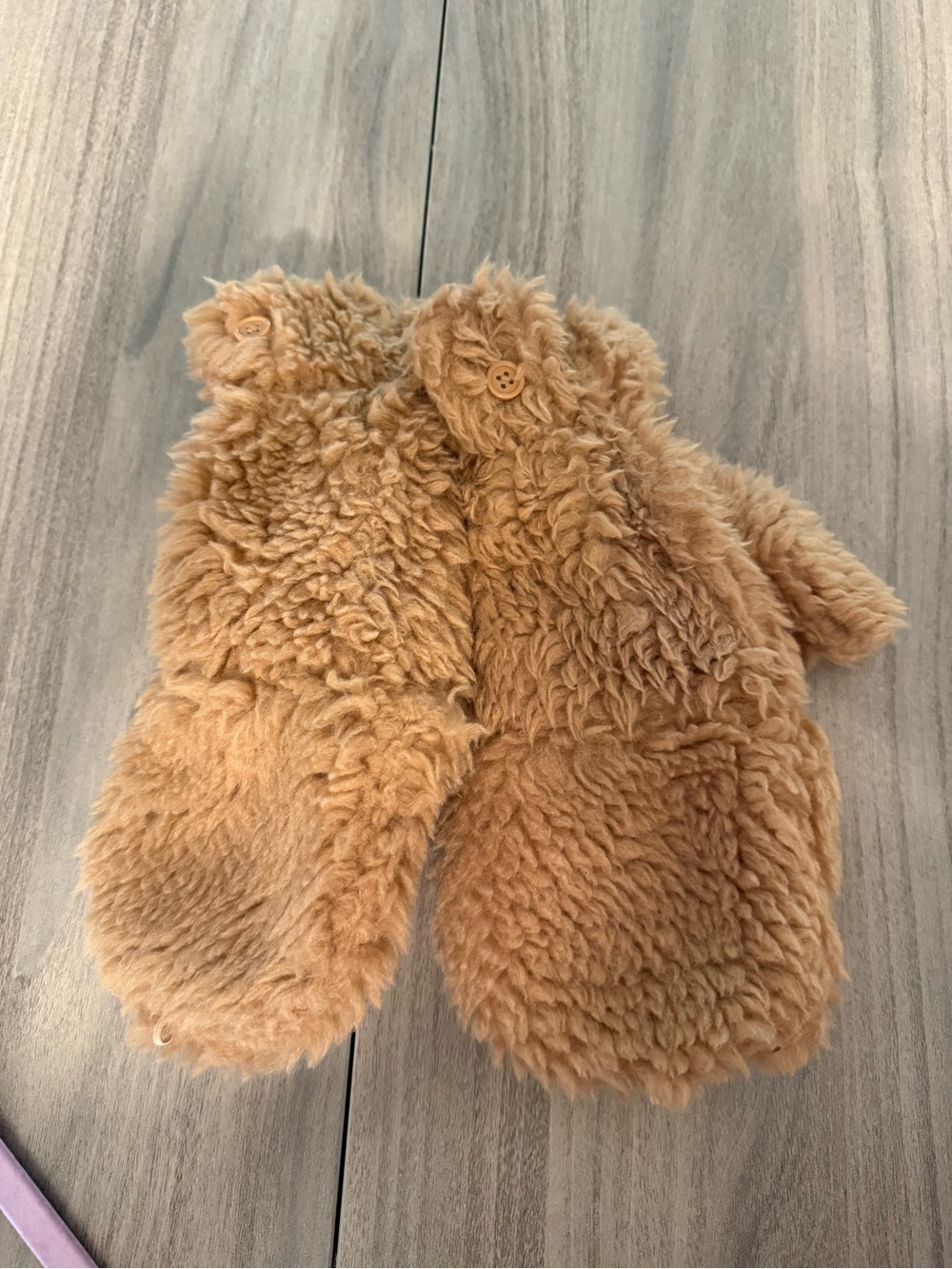 Express Plush Faux Shearling Mittens - Camel Brown